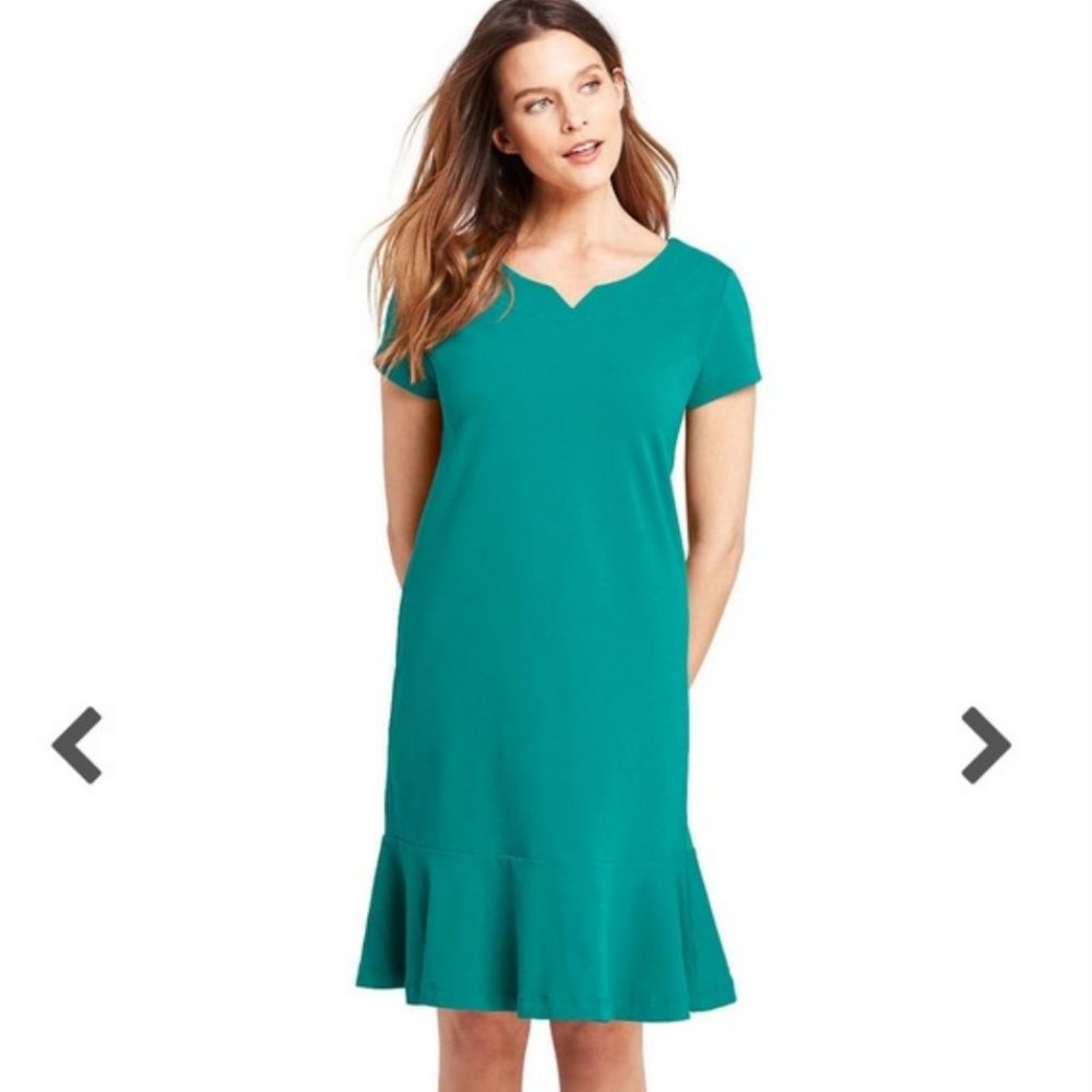 Lands end ruffle hem shirt dress